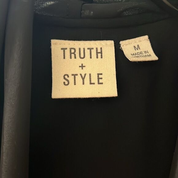 Truth + Style black, plush, suit style jacket, elegant sophisticated - Picture 8 of 8